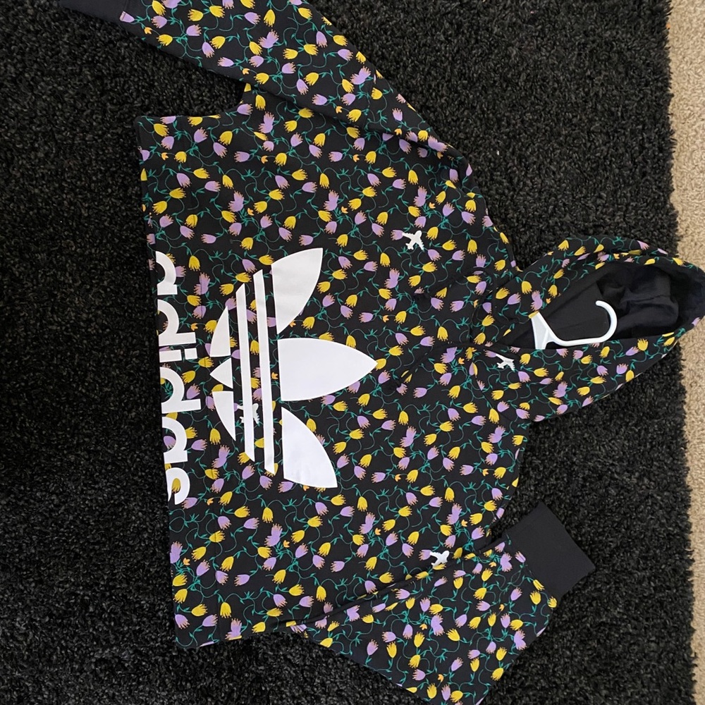 Floral print adidas hoodie